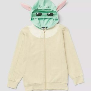 Boys' Star Wars: The Mandalorian Grogu Cosplay Sweatshirt - Green/Beige